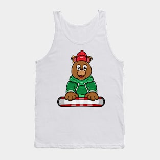 Bear Head Skating Cartoon Tank Top